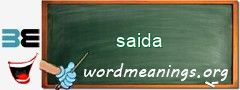 WordMeaning blackboard for saida